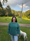 Green Ribbed Long Sleeve