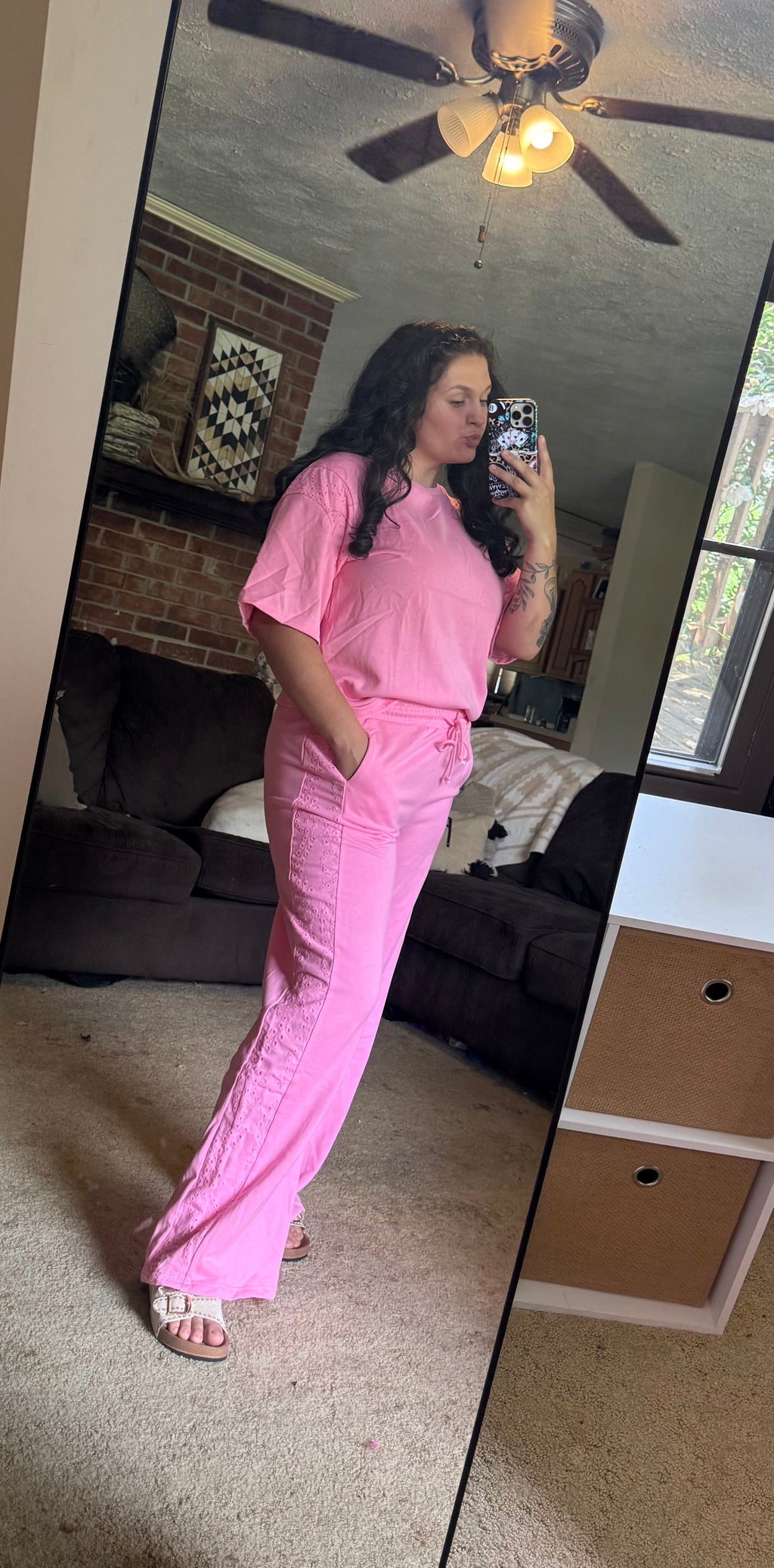 Pink Lace Matching Set